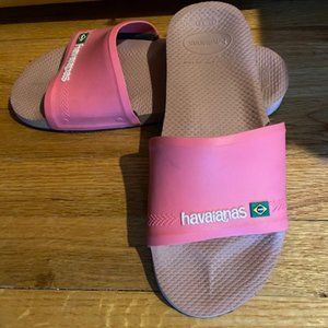 HAVAIANAS Casual Rubber Slides, Coral, Size 7-8 W